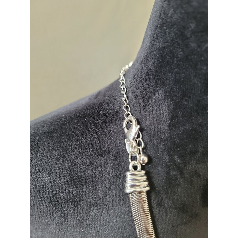 Chico's Silver-Tone Geometric Statement Collar Ne… - image 8